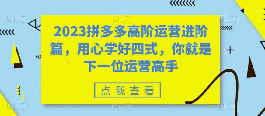 2023拼多多高階運營進階篇,用心學好四式,你就是下一位運營高手插圖 2023拼多多高階運營進階篇,用心學好四式,你就是下一位運營高手插圖