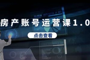 房產(chǎn)賬號(hào)運(yùn)營(yíng)課1.0：從0播放到10w播放，教你做垂直賬號(hào)，陪你做房產(chǎn)成交