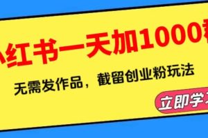 小紅書一天加1000群，無需發作品，截留創業粉玩法 （附軟件）