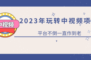 2023一心0基礎玩轉中視頻項目：平臺不倒，一直做到老