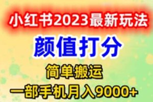 最新小紅書顏值打分玩法，日入300 閉環玩法