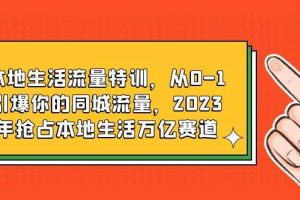 本地生活流量特訓，從0-1引爆你的同城流量，2023年搶占本地生活萬億賽道