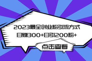 2023最全創(chuàng)業(yè)粉引流方式日賺300 日引200粉