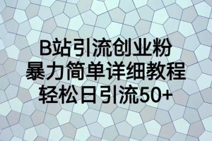 B站引流創業粉，暴力簡單詳細教程，輕松日引流50