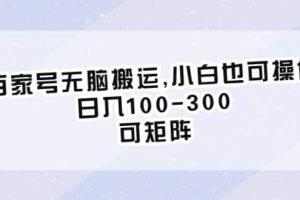 百家號無腦搬運,小白也可操作，日入100-300，可矩陣