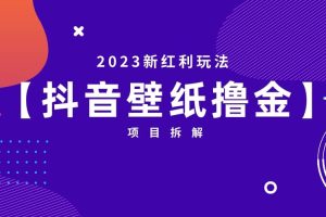 2023新紅利玩法：抖音壁紙擼金項(xiàng)目