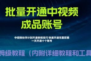 外面收費1980暴力開通中視頻計劃教程，附 快速通過中視頻伙伴計劃的辦法