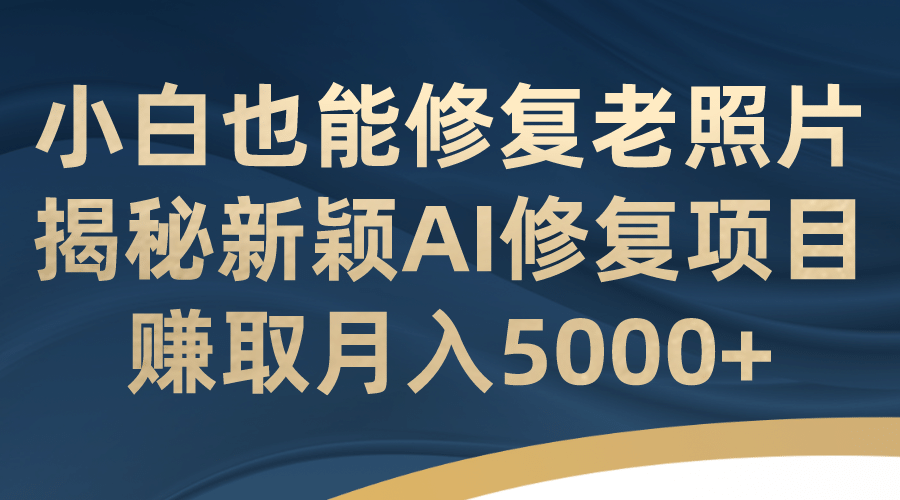 小白也能修復老照片！揭秘新穎AI修復項目，賺取月入5000插圖