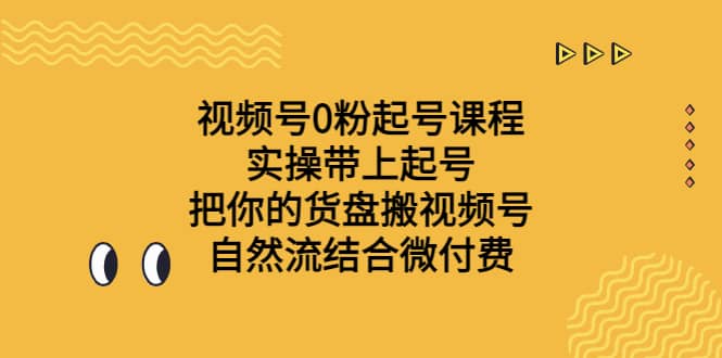 視頻號0粉起號課程 實操帶上起號 把你的貨盤搬視頻號 自然流結合微付費插圖