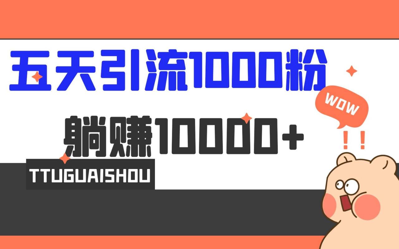 5天引流1000 ，賺了1w插圖