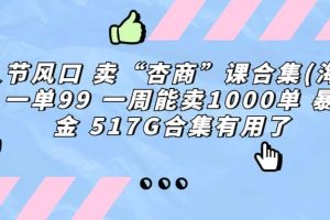 一單利潤99 一周能出1000單，賣杏商課程合集(海王秘籍)，暴力掘金