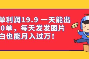 一單利潤19.9 一天能出100單，每天發(fā)發(fā)圖片 小白也能月入過萬（教程 資料）