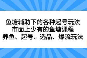 魚塘輔助下的各種起號玩法，市面上少有的魚塘課程，養(yǎng)魚、起號、選品、爆流玩法