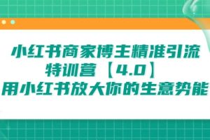 小紅書商家 博主精準引流特訓營【4.0】用小紅書放大你的生意勢能