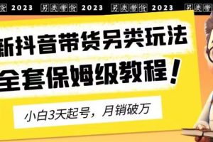 2023年最新抖音帶貨另類玩法，3天起號，月銷破萬（保姆級教程）【揭秘】