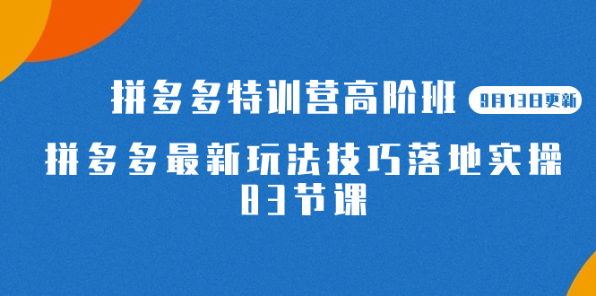 2023拼多多·特訓營高階班【9月13日更新】拼多多最新玩法技巧落地實操-83節插圖 2023拼多多·特訓營高階班【9月13日更新】拼多多最新玩法技巧落地實操-83節插圖