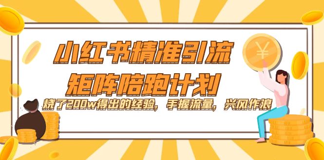 小紅書精準引流·矩陣陪跑計劃：燒了200w得出的經驗，手握流量，興風作浪！插圖