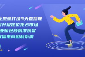 新商業-流量打法3天直播課：定位搶占市場 企業短視頻獲客 直播電商盈利系統