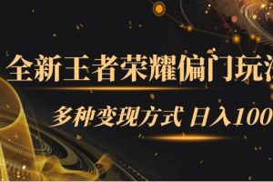 全新王者榮耀偏門玩法，多種變現(xiàn)方式 一天1000 小白閉眼入（附1000G教材）