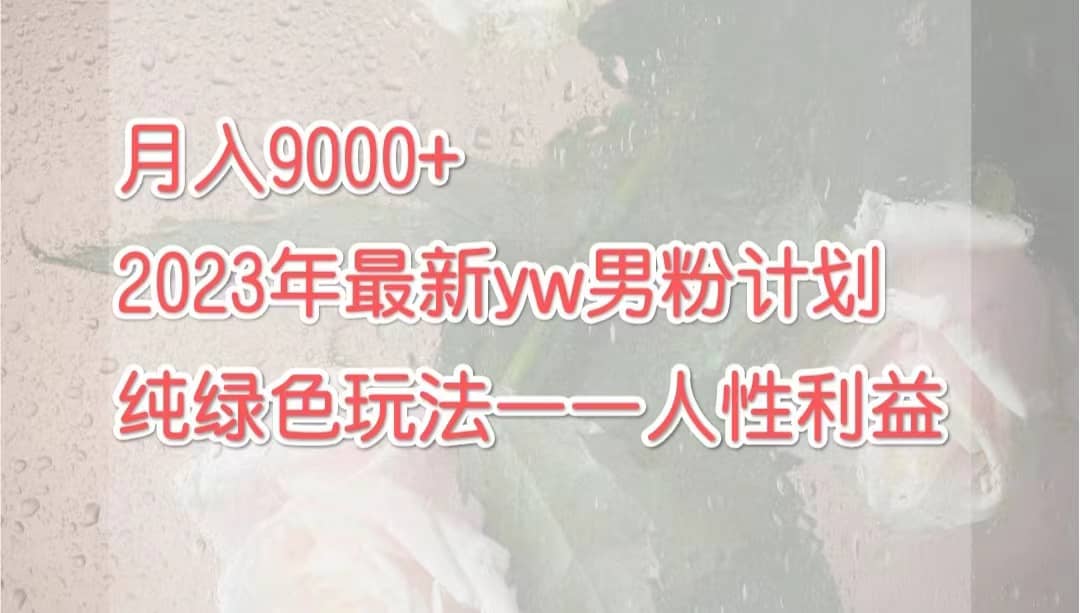 月入9000 2023年9月最新yw男粉計劃綠色玩法——人性之利益插圖 月入9000 2023年9月最新yw男粉計劃綠色玩法——人性之利益插圖