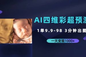 AI四維彩超預測，一單9.9-98，3分鐘出圖，一天變現(xiàn)1000