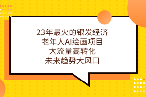 23年最火的銀發經濟，老年人AI繪畫項目，大流量高轉化，未來趨勢大風口