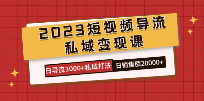 2023短視頻導(dǎo)流·私域變現(xiàn)課，日導(dǎo)流3000 私域打法  日銷(xiāo)售額2w插圖