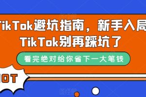 TikTok·避坑指南，新手入局Tk別再踩坑了（10節課）