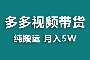 【藍海項目】多多視頻帶貨，靠純搬運一個月搞5w，新手小白也能操作【揭秘】
