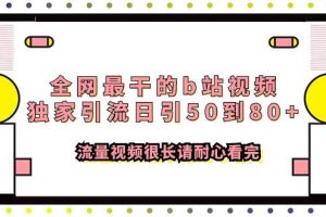 全網(wǎng)最干的b站視頻獨家引流日引50到80 流量視頻很長請耐心看完