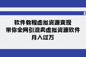 軟件教程虛擬資源變現：帶你全網引流賣虛擬資源軟件，月入過萬（11節課）