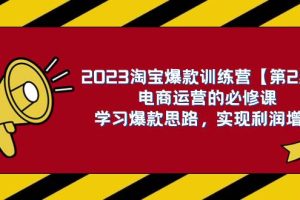 2023淘寶爆款訓練營【第2期】電商運營的必修課，學習爆款思路 實現(xiàn)利潤增長