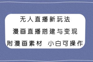 無人直播新玩法，漫畫直播搭建與變現，附漫畫素材小白也可操作