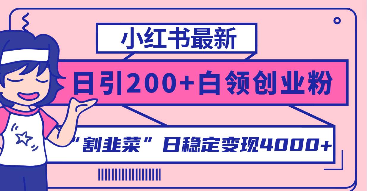 小紅書最新日引200 創業粉”割韭菜“日穩定變現4000 實操教程!插圖 小紅書最新日引200 創業粉”割韭菜“日穩定變現4000 實操教程!插圖