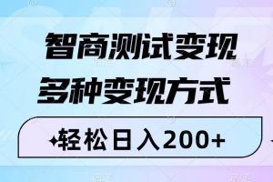 智商測試變現，輕松日入200 ，幾分鐘一個視頻，多種變現方式（附780G素材）