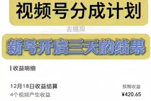 視頻號分成計劃，日入300-1k，持久穩(wěn)定！