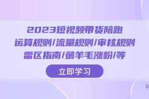 2023短視頻·帶貨陪跑：運算規(guī)則/流量規(guī)則/審核規(guī)則/雷區(qū)指南/薅羊毛漲粉..