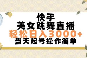 快手美女跳舞直播，輕松日入3000+簡單無腦