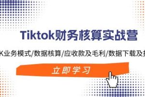 Tiktok財(cái)務(wù)核算實(shí)戰(zhàn)營(yíng):TK業(yè)務(wù)模式/數(shù)據(jù)核算/應(yīng)收款及毛利/數(shù)據(jù)下載及報(bào)表