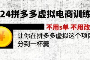 2024拼多多虛擬電商訓練營 不s單 不改銷量  做虛擬項目分一杯羹(更新10節)
