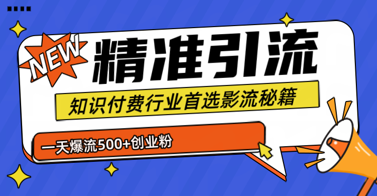 暴力引流術，專業知識付費行業首選的引流秘籍，一天暴流500+創業粉，五個手機流量接不完！