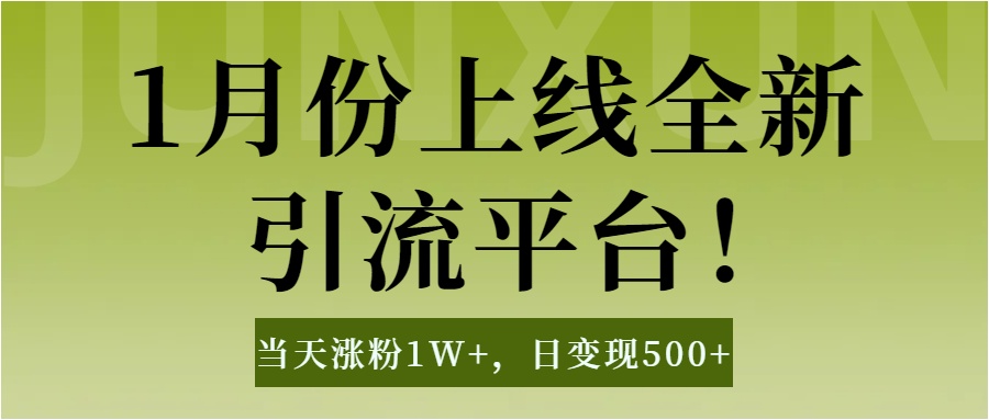 1月上線全新引流平臺(tái)，當(dāng)天漲粉1W+，日變現(xiàn)500+工具無腦漲粉，解放雙手操作簡單