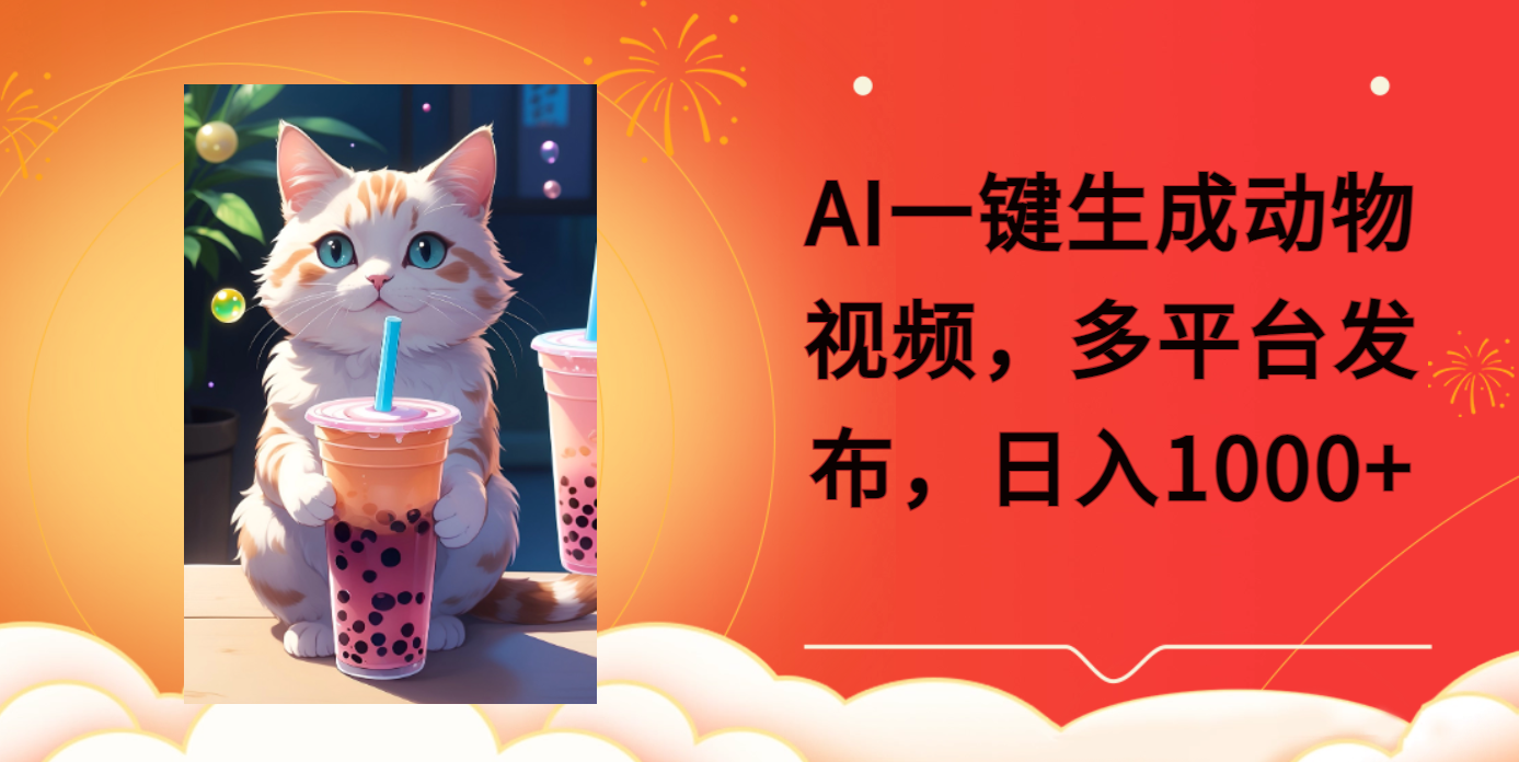 AI一鍵生成動物搞笑視頻，多平臺發布，輕松破千萬播放，日入2000+