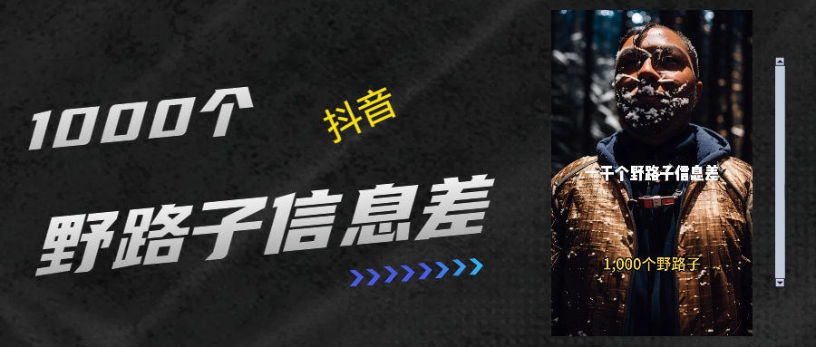 抖音一千個野路子信息差最新玩法教程引流＋變現的玩法具體拆解