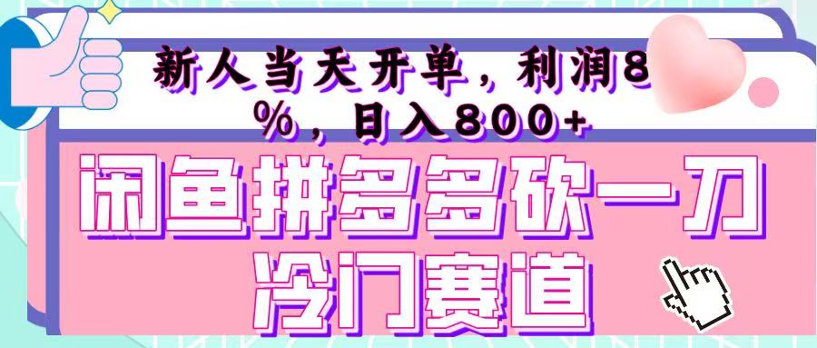 咸魚拼夕夕砍一刀冷門暴力賽道，新人當天開單，利潤百分之八十，日入 800+