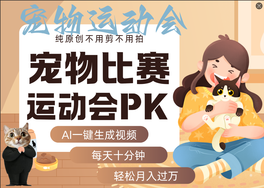 AI萌寵運動員跳水 射擊  籃球  足球比賽   每天十分鐘 附詳細提示詞文案庫  代替做素材 賣提示詞 賣虛擬資料  賣寵物產品 做寵物私人定制產品  帶徒弟 帶陪跑 賣課  創作者分成 月入5W+