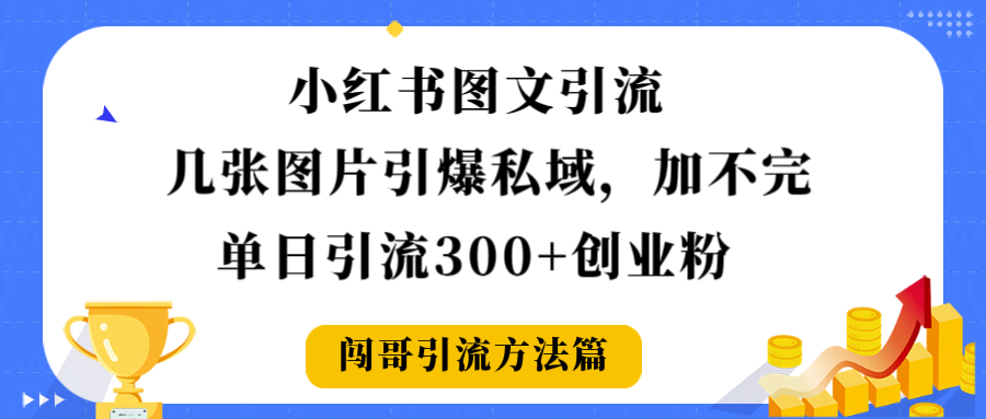 小紅書圖文引流，幾張圖片引爆私域加不完，單日引流300＋創業粉