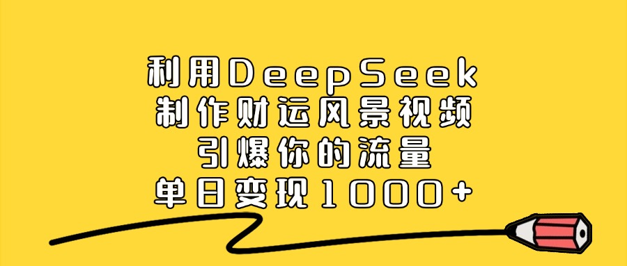 利用DeepSeek制作財運風景視頻,引爆視頻流量,單日變現1000+插圖 利用DeepSeek制作財運風景視頻,引爆視頻流量,單日變現1000+插圖