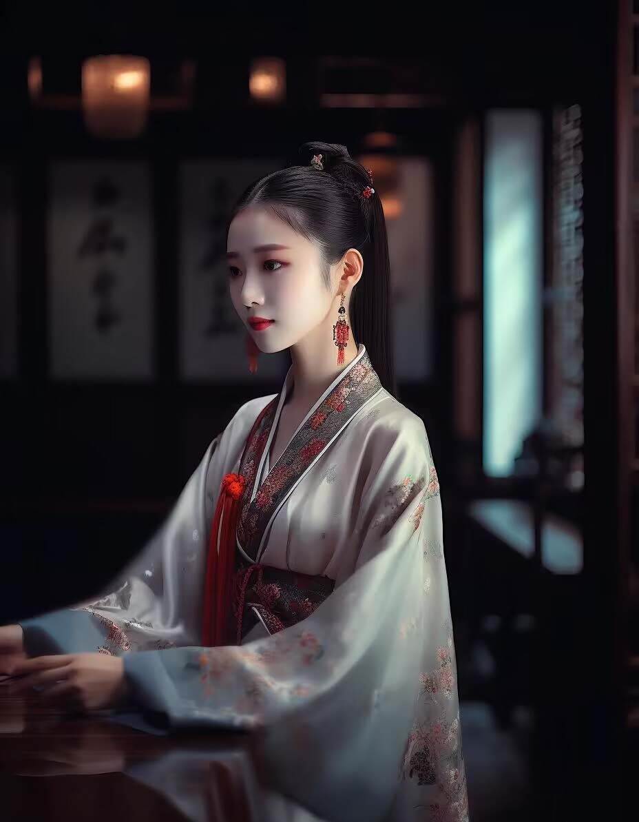 Midjourney關鍵詞-AI生成中國風古裝漢服美女人像提示關鍵詞插圖7 Midjourney關鍵詞-AI生成中國風古裝漢服美女人像提示關鍵詞插圖7