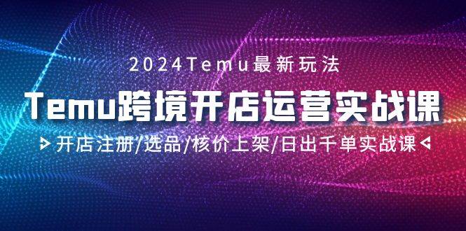 2024Temu跨境開店運營實戰課,開店注冊/選品/核價上架/日出千單實戰課插圖 2024Temu跨境開店運營實戰課,開店注冊/選品/核價上架/日出千單實戰課插圖